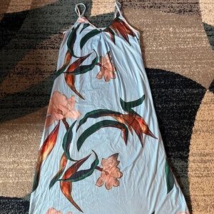 Blue floral spaghetti strap dress